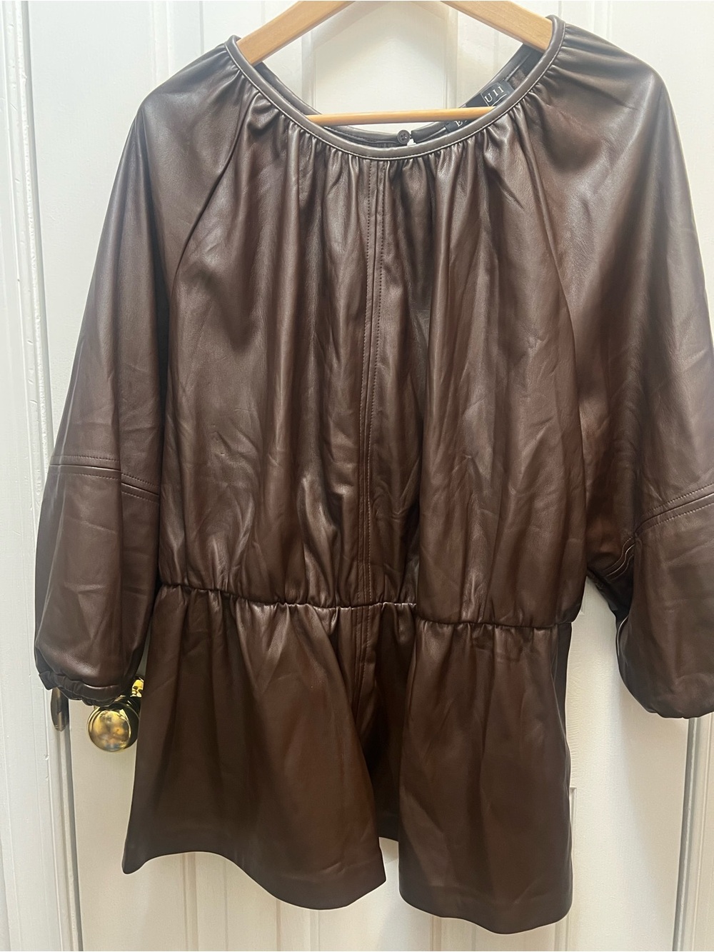Eloquii Faux Leather Peplum Top Sz 18